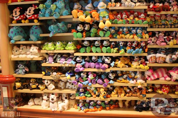 An interesting mix of stuffed animals on the far wall of Engineer Toys.