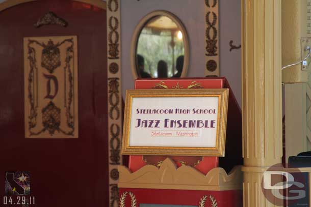 A group performing at Plaza Gardens