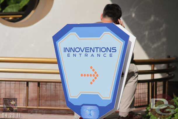 Innoventions was still using the ramp as the entrance.