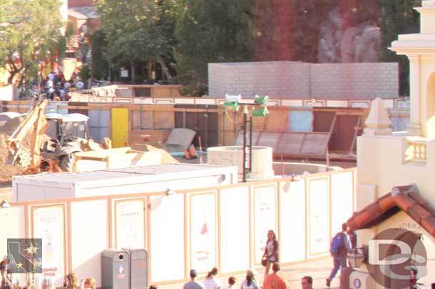 The fountain looks to be poured.  In the background you can see the pump house walls to get a better idea of where it is.