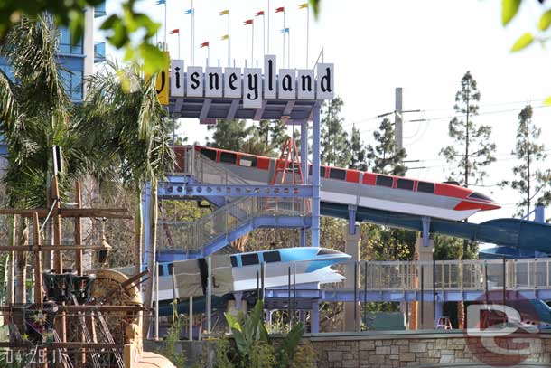 The water slide is moving along.  The Disneyland sign is up now.