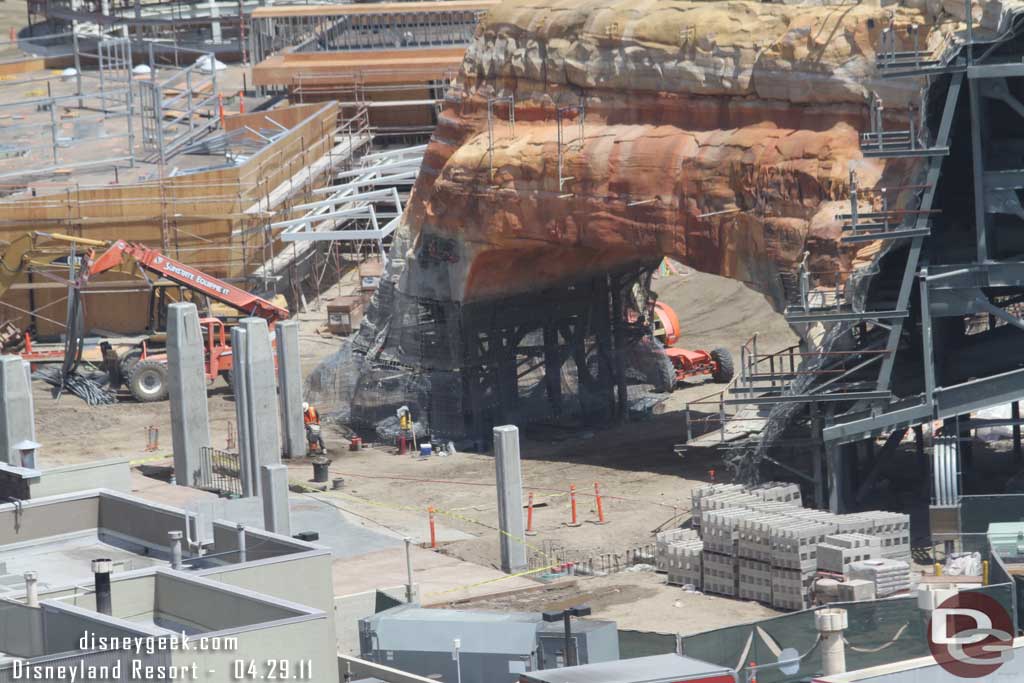 The columns for the backstage gates are up and looks like some concrete is in too.  Guessing the walls will be going up soon.