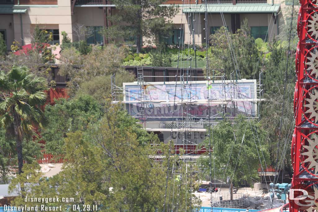 Scaffolding up on the Corn Dog Castle