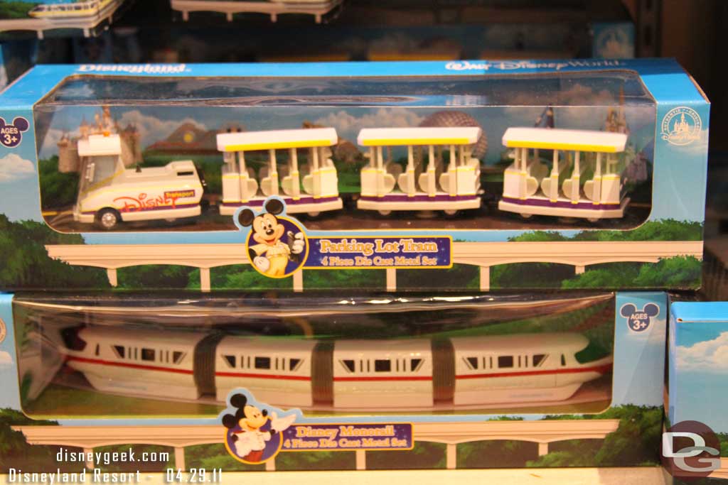 The parking lot tram toys are out (saw a posting on the parks blog I think it was about them).