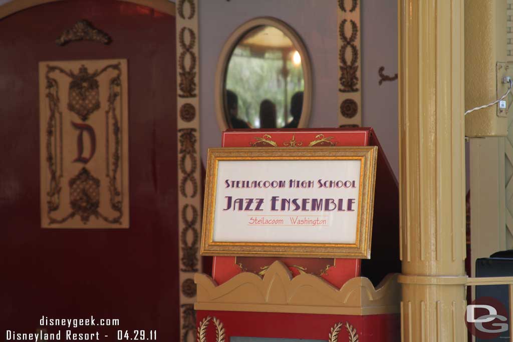 A group performing at Plaza Gardens