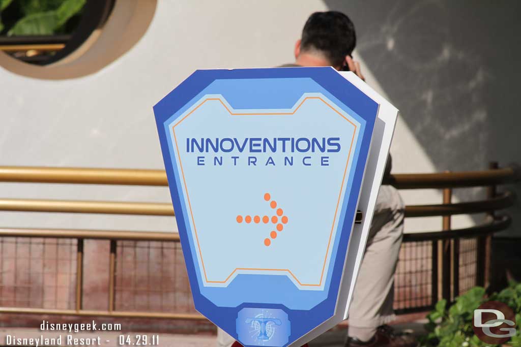 Innoventions was still using the ramp as the entrance.