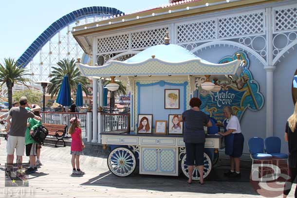 The portrait stand is back on the Pier, a little further down, and is that a new cart?