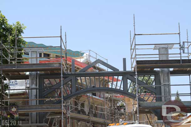 Back on the ground and looking at the entrance arch for the dining area.