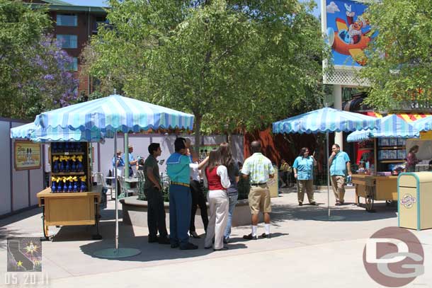 The walls are pushed back all the way to the dining area.  The carts, Corn Dog Castle, and gift shop all opened today.