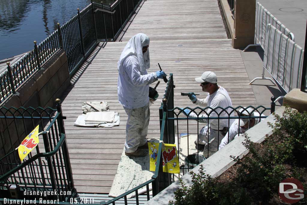 The never ending repainting of the railings in the World of Color viewing area.