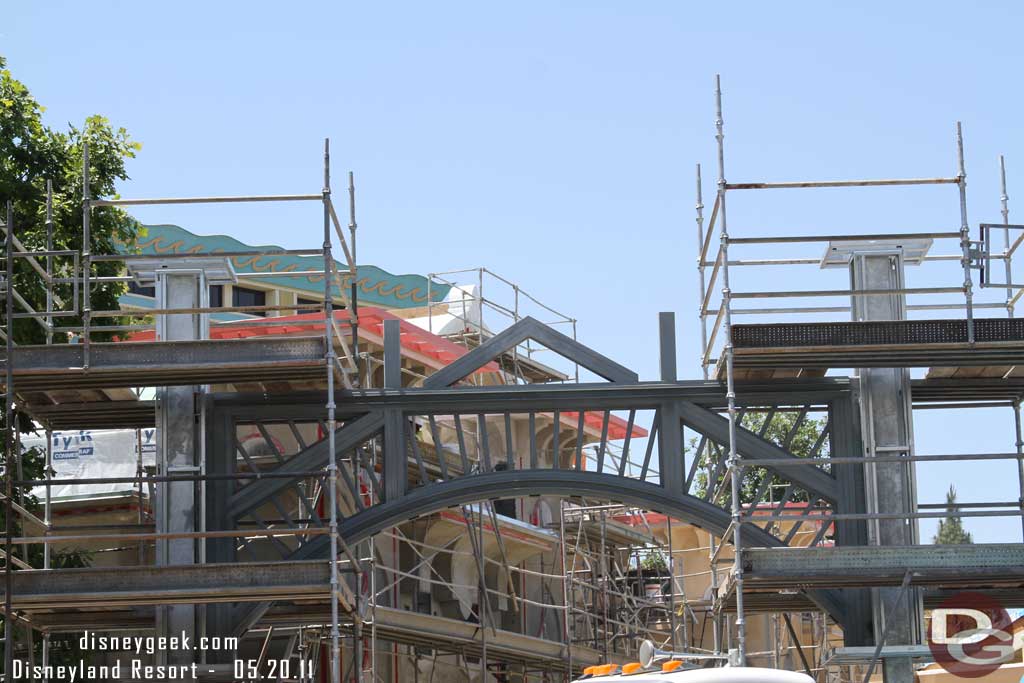 Back on the ground and looking at the entrance arch for the dining area.