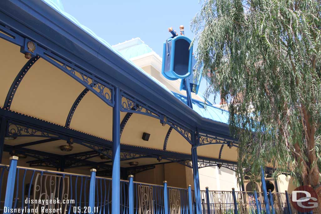 The speakers are in (and they were being used during World of Color, or at least it sounded that way to me)