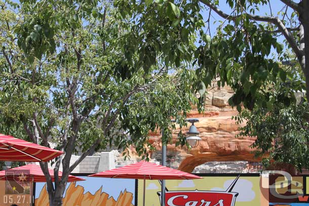 Back outside and time to move on since the Mermaid line grew even longer.   Here are some shots of the Cars Land rocks from the Wharf area.