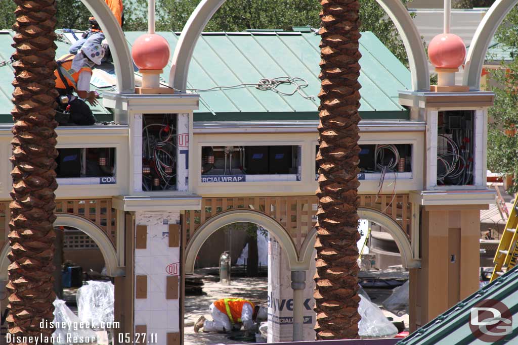 More detail emerging on the covered seating along the parade route.