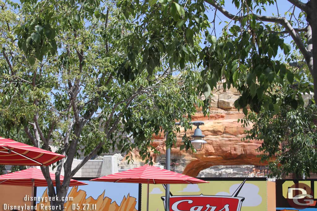 Back outside and time to move on since the Mermaid line grew even longer.   Here are some shots of the Cars Land rocks from the Wharf area.