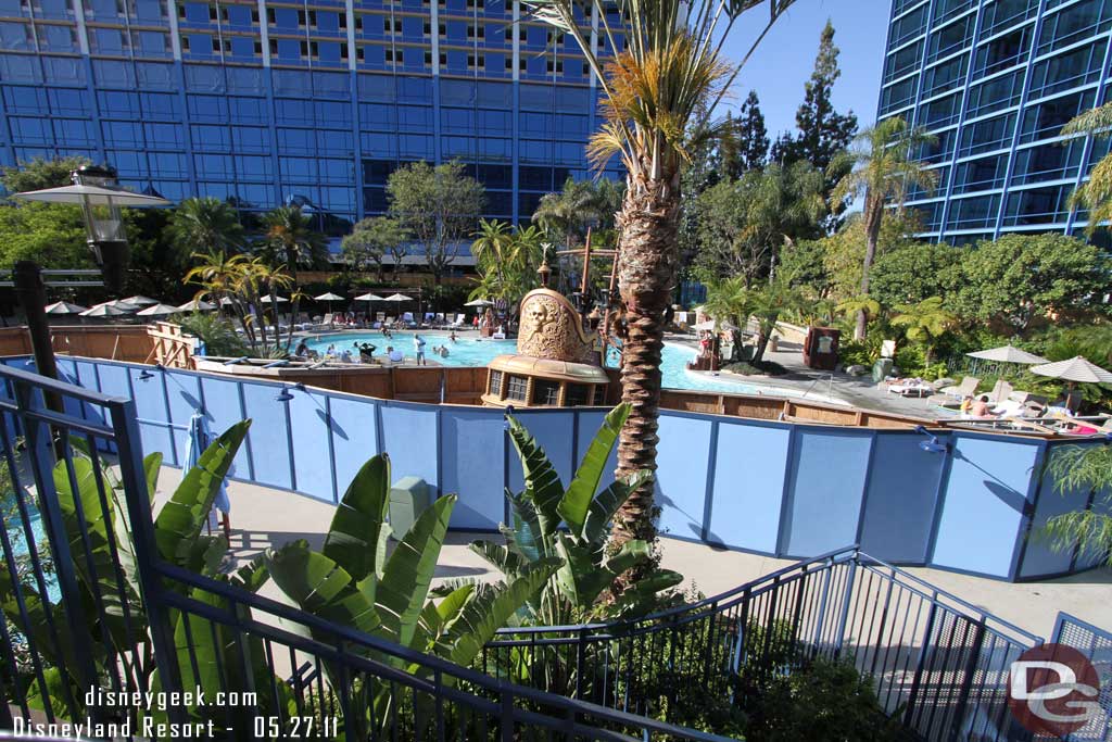 Walls up around the Neverland Pool area.  