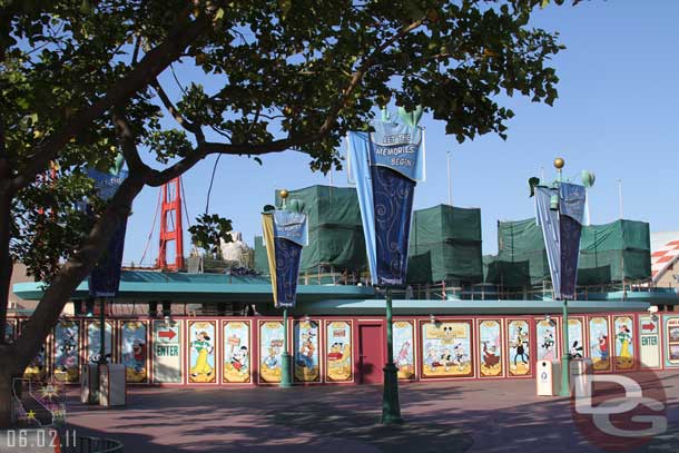 The lower scaffolding is down on the new entrance to DCA.