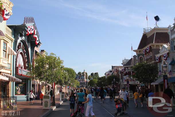 Looking up Main Street.