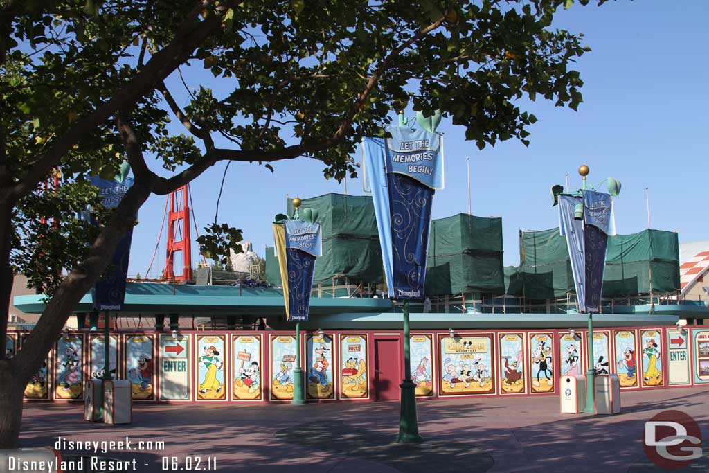 The lower scaffolding is down on the new entrance to DCA.