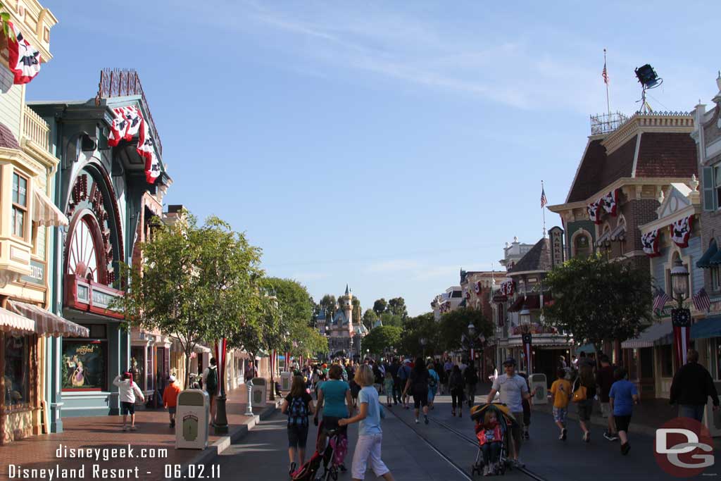 Looking up Main Street.