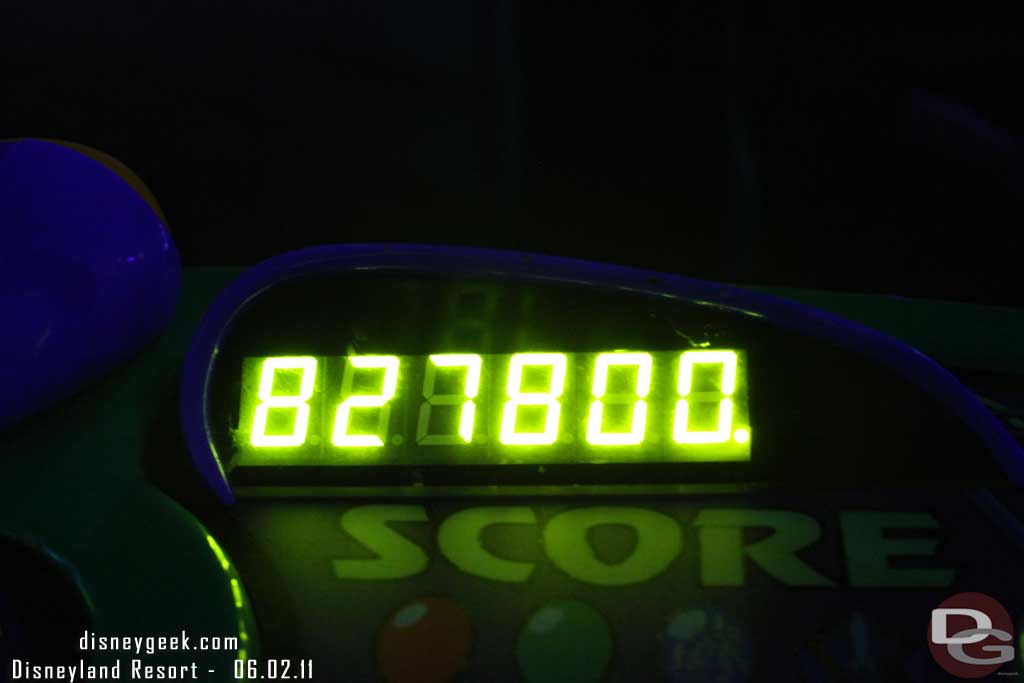 Afterwards I went on Buzz since it was a walk on, not a bad score.