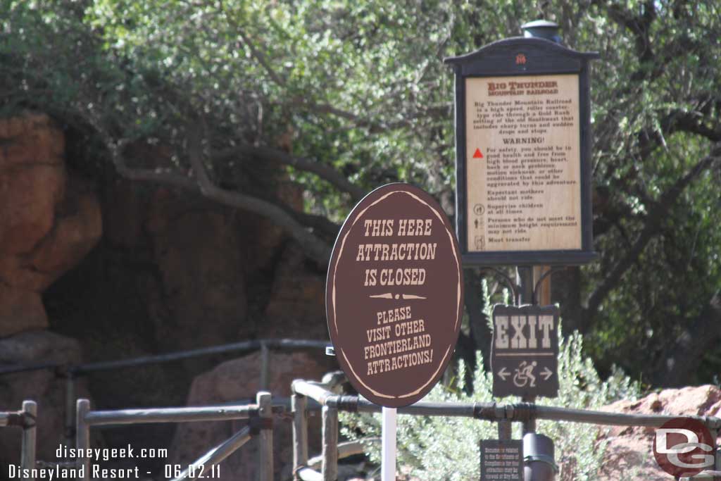 Big Thunder is down for some scheduled work.