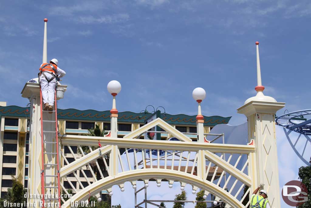 Painting the entrance arch