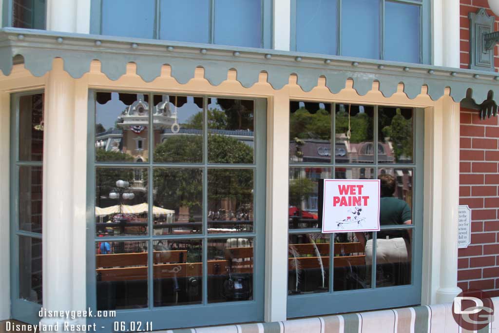 Some fresh paint on the Main Street train station.