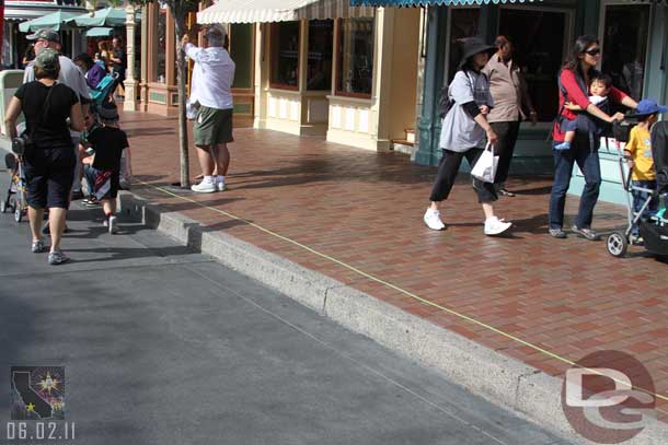 After the Little Mermaid opening it was over to Disneyland.  Noticed tape on the ground that seemed odd (all will be unveiled later).