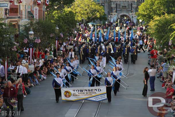 Almost parade time.  A middle school band.  What a great opportunity for them to play and wonder if anyone warned them there would be lights and a bunch of media waiting for them in Town Square.