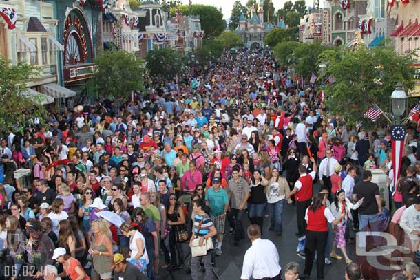 To close with a shot of the masses on Main Street after the parade.