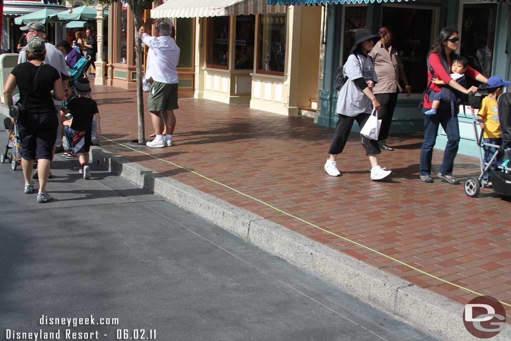 After the Little Mermaid opening it was over to Disneyland.  Noticed tape on the ground that seemed odd (all will be unveiled later).