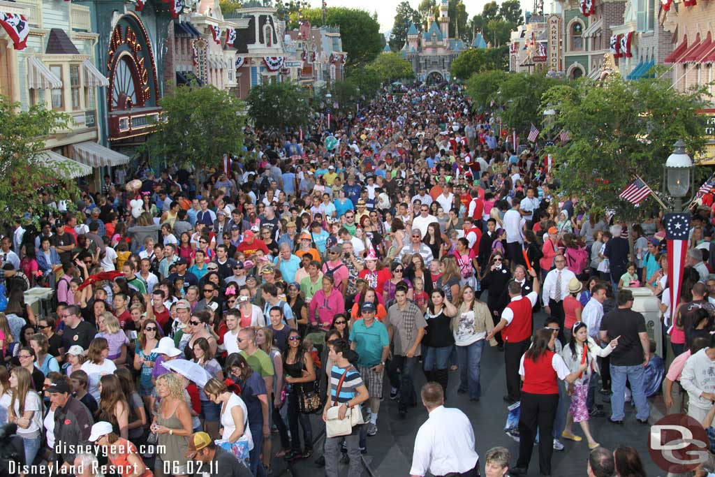 To close with a shot of the masses on Main Street after the parade.