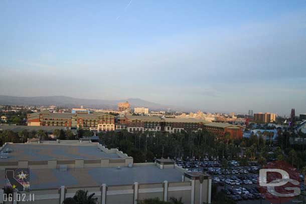 To the right you get a great view of the Grand CA and beyond that the Cadillac Range of Cars Land.