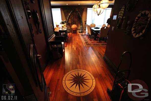 The entrance way.  The dining room is on the right and living room on the left.