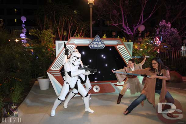 There was a Star Tours photo op set up for those willing to put on the robes and engage the storm troopers