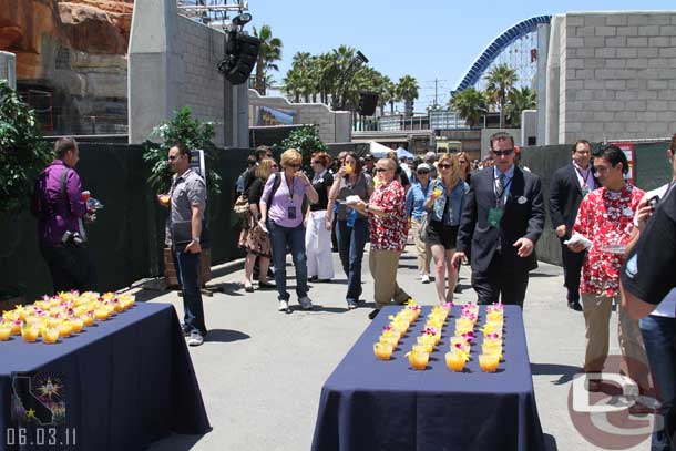 Some refreshments on the way out (note the new backstage gate structures on either side of the walkway to give you an idea of where we were).