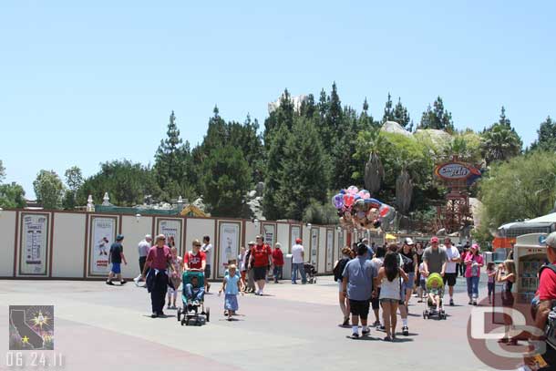 You can no longer walk down the parade route.  To get to the Pier you have to walk through Condor Flats or circle through the Backlot/Bugsland.