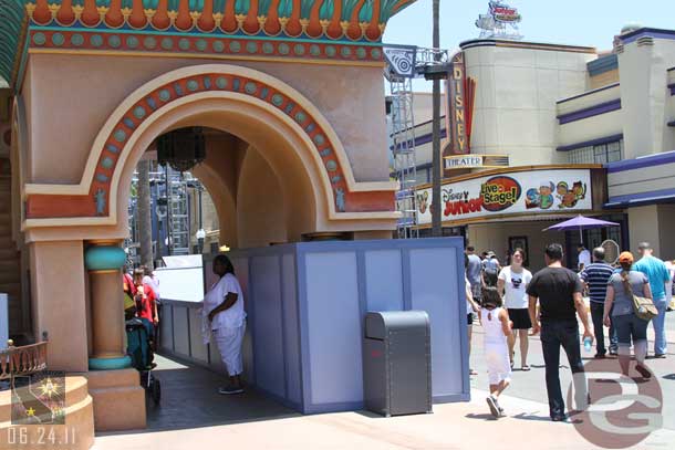 No real signs of progress on the small walls as you enter the Backlot.