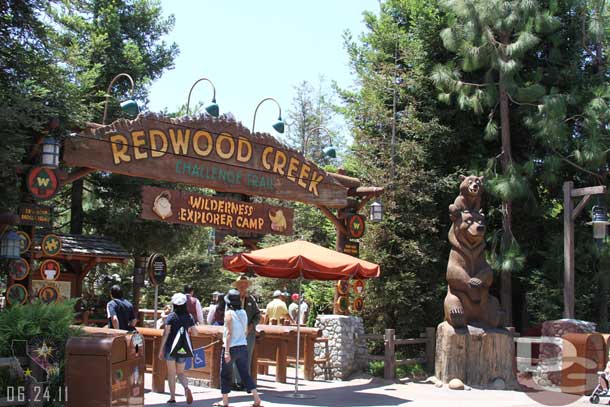 The gang from Up is taking over for the Brother Bear crew on the Redwood Creek Challenge Trail.