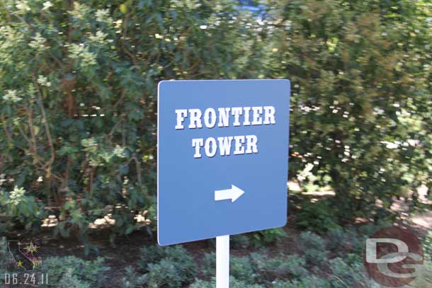 Some of the new temporary signs with the new tower names.