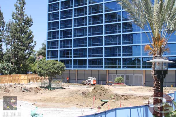 They have cleared out most of the plants and concrete from around the old pool.  This is the Adventure Tower side.