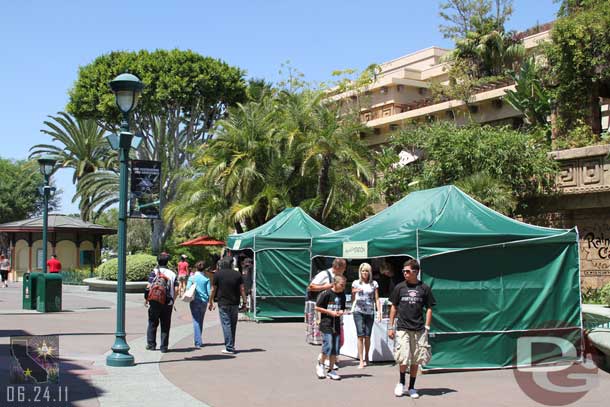 Some booths/tents out near ESPN Zone.