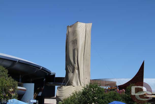 No visible progress on the rocket in Tomorrowland.