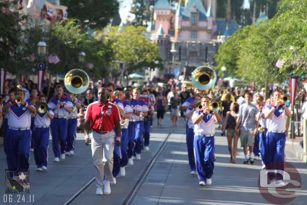 Time for the Flag Retreat, led by the All American College Band.