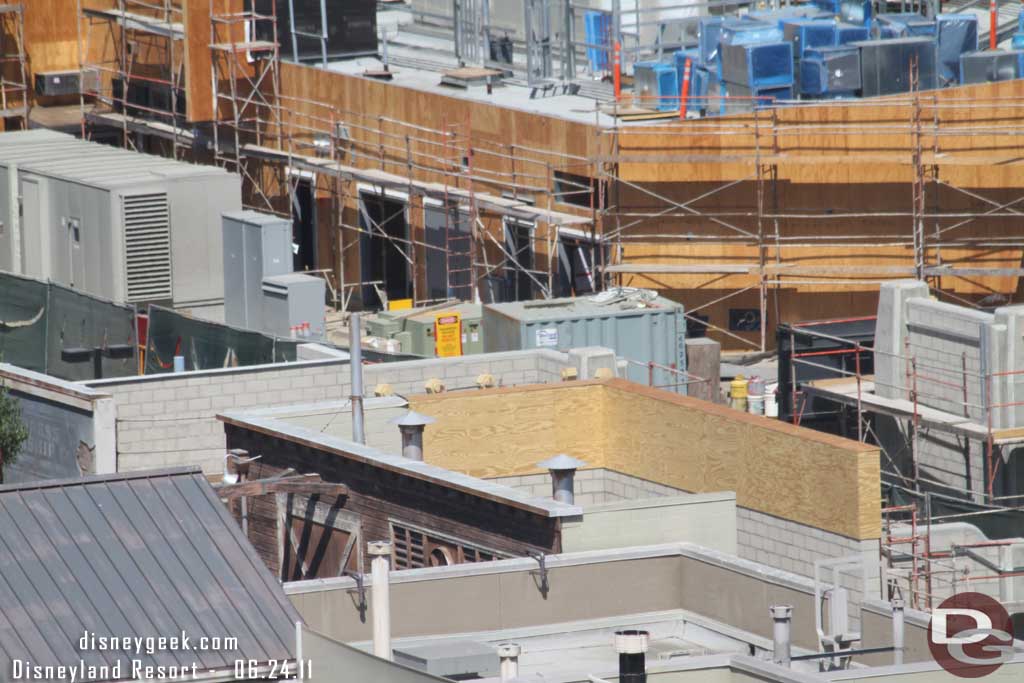 Here you can see the wood going on to make the wall match the buildings (this is the backside of the shot I had from the ground earlier).