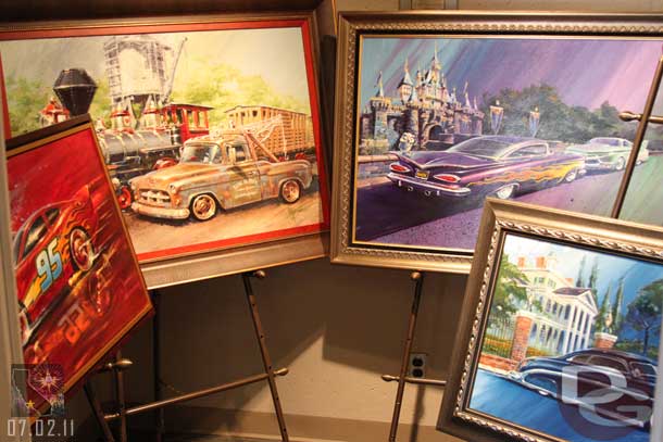 Stopped by the Gallery on Main Street to check out some of the artwork.  These Cars/Disneyland paintings were great!