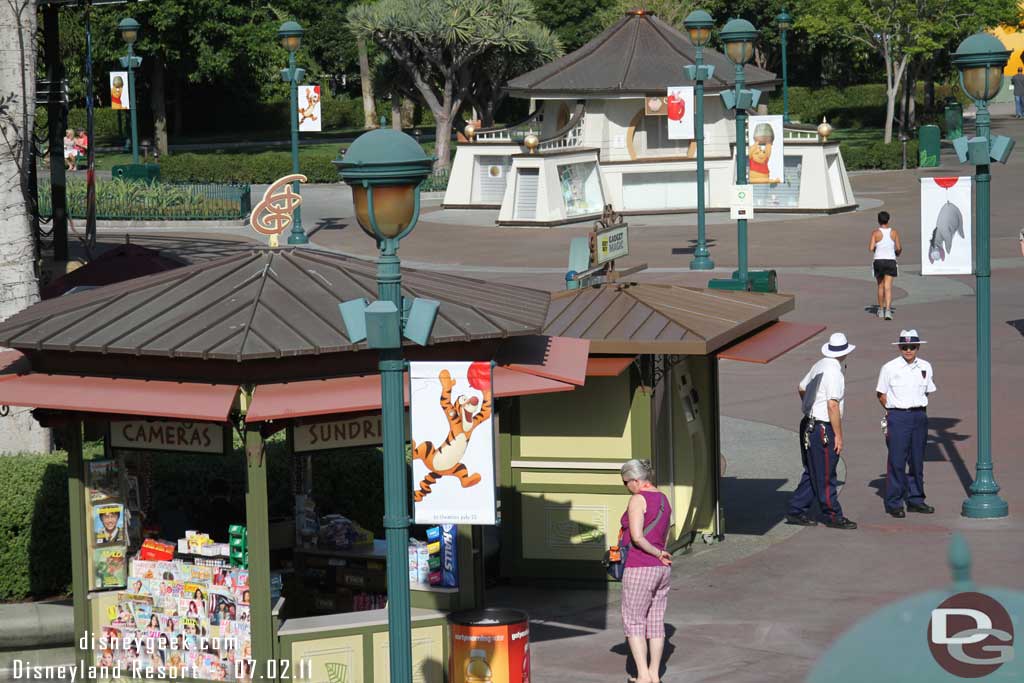 The Cars 2 banners have been replaced with Winnie the Pooh in Downtown Disney.