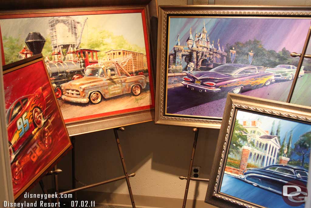 Stopped by the Gallery on Main Street to check out some of the artwork.  These Cars/Disneyland paintings were great!