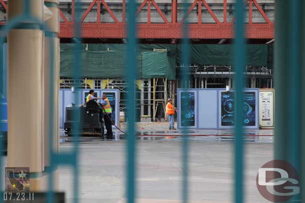 A look through the gates and you can see they are preparing the park for opening.